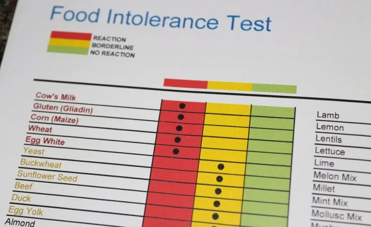 Food Intolerance Test Sample Report